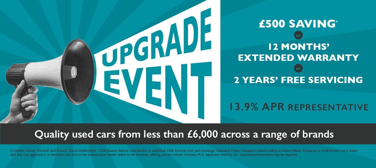 Discover your next car for less at the Arbury Used Car Event!